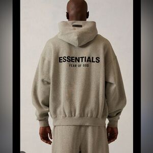 Fear of God Essentials Dark Oat Grey Hoodie in XL Unisex